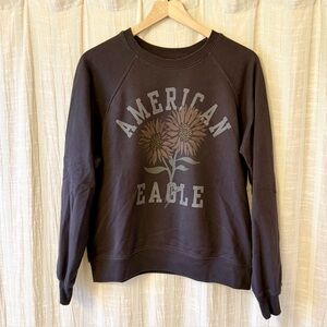 American Eagle Black Cotton Sweatshirt Medium